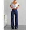 imageMakeMeChic Womens Striped Dressy Pants Straight Leg Work Office Long TrousersRoyal Blue