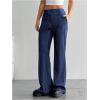 imageMakeMeChic Womens Striped Dressy Pants Straight Leg Work Office Long TrousersRoyal Blue