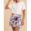 imageMakeMeChic Womens Wrap Skirt Skort Summer Linen Skirt Vacation Boho Mini Short SkirtsApricot