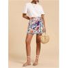 imageMakeMeChic Womens Wrap Skirt Skort Summer Linen Skirt Vacation Boho Mini Short SkirtsApricot