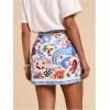 imageMakeMeChic Womens Wrap Skirt Skort Summer Linen Skirt Vacation Boho Mini Short SkirtsBeach Ocean Blue