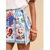 imageMakeMeChic Womens Wrap Skirt Skort Summer Linen Skirt Vacation Boho Mini Short SkirtsBeach Ocean Blue