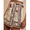 imageMakeMeChic Womens Wrap Skirt Skort Summer Linen Skirt Vacation Boho Mini Short SkirtsMulticolor
