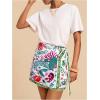 imageMakeMeChic Womens Wrap Skirt Skort Summer Linen Skirt Vacation Boho Mini Short SkirtsWhite