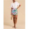 imageMakeMeChic Womens Wrap Skirt Skort Summer Linen Skirt Vacation Boho Mini Short SkirtsWhite