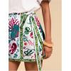 imageMakeMeChic Womens Wrap Skirt Skort Summer Linen Skirt Vacation Boho Mini Short SkirtsWhite