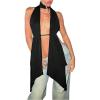 imageMakeMeChic Womens Cheetah Print Halter Top Y2K Tie Front Backless Club Going Out Tank TopsBlack B