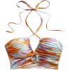 imageMakeMeChic Womens Floral Tie Dye Halter Top Ruched Criss Cross Cut Out Boho Crop TopsMulticolor