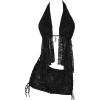 imageMakeMeChic Womens Halter Tops Y2k Going Out Cheetah Print TopBlack Lace