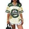 imageMakeMeChic Womens Jersey Shirts Number Graphic Oversized Y2K Tee TopsGreen Apricot