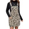 imageMakeMeChic Womens Plus Size Leopard Print Pinafore Overall Dress Adjustable Strap Suspender SkirtApricot