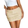 imageMakeMeChic Womens Sequin Sparkly Skirt Mini Micro Glitter Y2k Low Rise Summer SkirtApricot