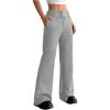 imageMakeMeChic Womens Striped Dressy Pants Straight Leg Work Office Long TrousersLight Grey