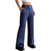 imageMakeMeChic Womens Striped Dressy Pants Straight Leg Work Office Long TrousersRoyal Blue