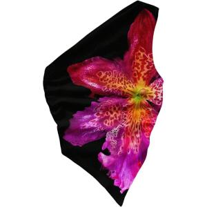 imageMakeMeChic Womens Floral One Shoulder Tank Top Ruched Asymmetrical Sleeveless Y2k TopsRed and Black