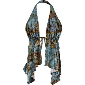 imageMakeMeChic Womens Halter Tops Y2k Going Out Cheetah Print TopBoho Blue