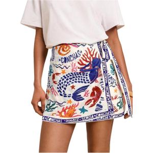 imageMakeMeChic Womens Wrap Skirt Skort Summer Linen Skirt Vacation Boho Mini Short SkirtsApricot