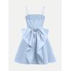 imageMakeMeChic Girls Bow Knot Sleeveless Cami Dress Elegant A Line Flared Short DressBlue