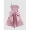 imageMakeMeChic Girls Bow Knot Sleeveless Cami Dress Elegant A Line Flared Short DressDusty Pink