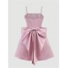 imageMakeMeChic Girls Bow Knot Sleeveless Cami Dress Elegant A Line Flared Short DressDusty Pink