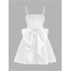 imageMakeMeChic Girls Bow Knot Sleeveless Cami Dress Elegant A Line Flared Short DressWhite