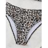 imageMakeMeChic Girls Leopard Print Bikini Set Halter Triangle Backless SwimsuitsBrown
