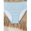 imageMakeMeChic Girls Tankini Swimsuits SetsRuffle Tiered Spaghetti Strap Eyelet Embroidery Bathing SuitBlue