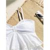 imageMakeMeChic Girls Tankini Swimsuits SetsRuffle Tiered Spaghetti Strap Eyelet Embroidery Bathing SuitWhite