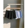 imageMakeMeChic Womens 2 Pack Linen Shorts Summer Beach Pajama Boxer ShortsBlack