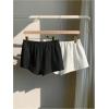 imageMakeMeChic Womens 2 Pack Linen Shorts Summer Beach Pajama Boxer ShortsBlack White