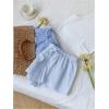 imageMakeMeChic Womens 2 Pack Linen Shorts Summer Beach Pajama Boxer ShortsBlue