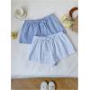 imageMakeMeChic Womens 2 Pack Linen Shorts Summer Beach Pajama Boxer ShortsBlue