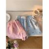 imageMakeMeChic Womens 2 Pack Linen Shorts Summer Beach Pajama Boxer ShortsBlue Pink