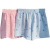 imageMakeMeChic Womens 2 Pack Linen Shorts Summer Beach Pajama Boxer ShortsBlue Pink