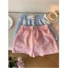 imageMakeMeChic Womens 2 Pack Linen Shorts Summer Beach Pajama Boxer ShortsBlue Pink