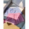 imageMakeMeChic Womens 2 Pack Linen Shorts Summer Beach Pajama Boxer ShortsBlue Pink Striped