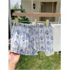 imageMakeMeChic Womens 2 Pack Linen Shorts Summer Beach Pajama Boxer ShortsBlue Printed White
