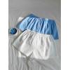 imageMakeMeChic Womens 2 Pack Linen Shorts Summer Beach Pajama Boxer ShortsBlue and White