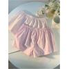 imageMakeMeChic Womens 2 Pack Linen Shorts Summer Beach Pajama Boxer ShortsPink Striped