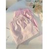 imageMakeMeChic Womens 2 Pack Linen Shorts Summer Beach Pajama Boxer ShortsPink Striped