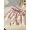 imageMakeMeChic Womens 2 Pack Linen Shorts Summer Beach Pajama Boxer ShortsPink Striped