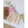 imageMakeMeChic Womens 2 Pack Linen Shorts Summer Beach Pajama Boxer ShortsPink Yellow