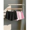 imageMakeMeChic Womens 2 Pack Linen Shorts Summer Beach Pajama Boxer ShortsPink and Black