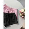 imageMakeMeChic Womens 2 Pack Linen Shorts Summer Beach Pajama Boxer ShortsPink and Black