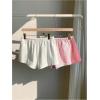 imageMakeMeChic Womens 2 Pack Linen Shorts Summer Beach Pajama Boxer ShortsWhite Pink