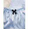 imageMakeMeChic Womens 2 Piece Pajama Set Graphic Short Sleeve Button Down Shirt and Shorts Set SleepwearBlue