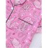 imageMakeMeChic Womens 2 Piece Pajama Set Graphic Short Sleeve Button Down Shirt and Shorts Set SleepwearHot Pink