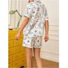 imageMakeMeChic Womens 2 Piece Pajama Set Graphic Short Sleeve Button Down Shirt and Shorts Set SleepwearMulticolor