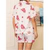 imageMakeMeChic Womens 2 Piece Pajama Set Graphic Short Sleeve Button Down Shirt and Shorts Set SleepwearMulticolor C