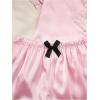 imageMakeMeChic Womens 2 Piece Pajama Set Graphic Short Sleeve Button Down Shirt and Shorts Set SleepwearPink